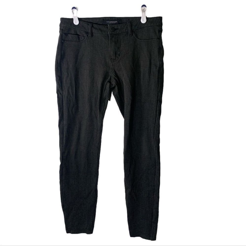 Liverpool Size 6/28 Brown Plaid Skinny Jeans‎